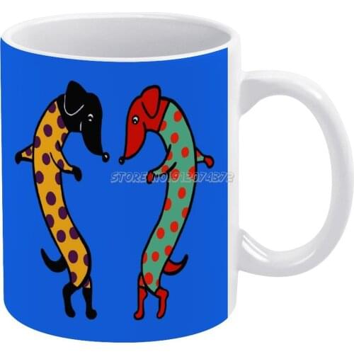 Dancing Sausage Coffee Mugs 330ml Creative Travel Mug and Cup Office Drinkware Mugs Tazza Sausage Mini Mini Doxie Doxie Doxie Re