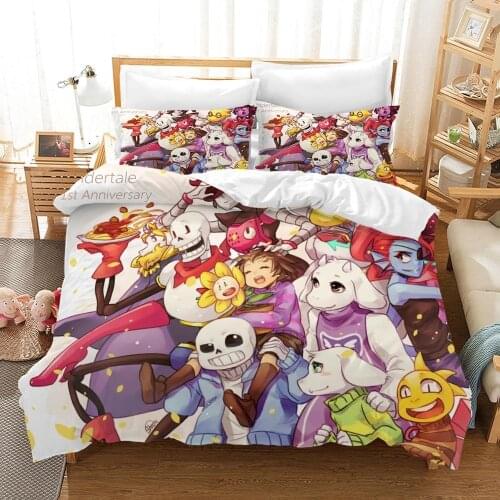 3 Pieces Game Undertale Bedding Set Bedroom Decor High Quility Duvet Cover Home Textile Quilt Cover for Boy Girl Children Gifts