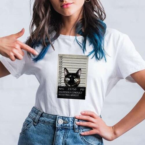 Kitten Sleeve Short WomenV Art Top Tee Animated y2k fashiC Cute Shirts Exquisite Teens Cothes Mujer Style Punk New Clothing