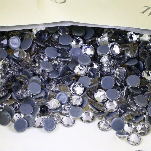Round hotfix rhinestones Crystal Glass Glitter adhesive Rhinestone strass Flatback Hot fix Rhinestones For Nail Art decorations