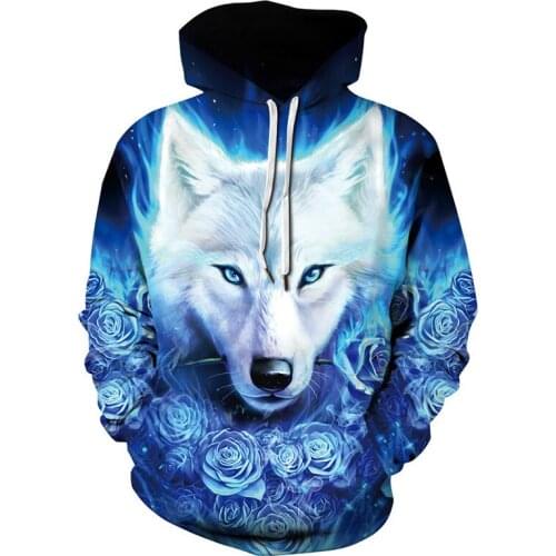 Fashion Men Wolf Animal 3D Printed Hooded Hoodies Men / Womens Shinning Wolf Design Sweatshirts 3D Harajuku Hoody