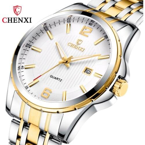 CHENXI Mens Quartz Watch Luminous Business Casual Fashion Simple Luxury Trend Stainless Steel Strap Watch WA166