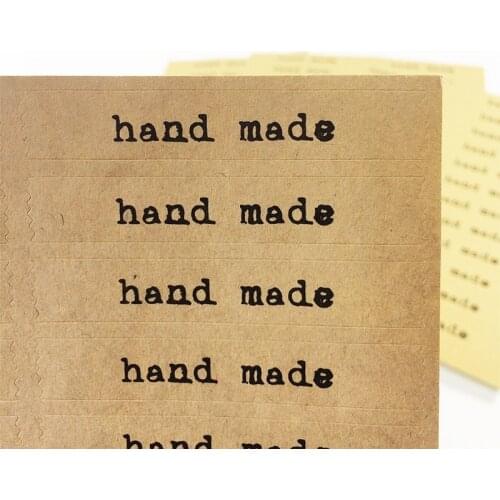 1200 Pcs/lot Cute Handmade Kraft Paper Label Sticker DIY Labels Hand Made Sealing Sticker
