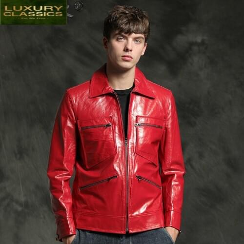 Natural Sheepskin Coat Male 100% Genuine Leather Jacket Men Clothes 2021 Streetwear Motorcycle Real Leather Jackets 8693
