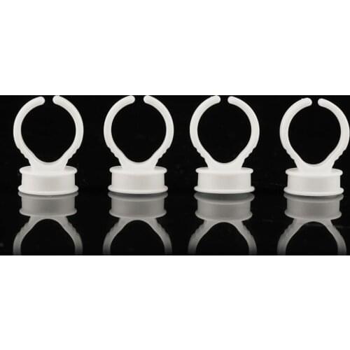 New 100pcs Wholesale Plastic White Tattoo Ink Ring For Eyebrow Permanent Makeup S Size Tattoo Ink Holders Tattoo Supplies