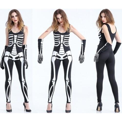 Halloween New Ghost Bride Cosplay Costume Vampire Skeleton Queen Horror Play Stage Performance