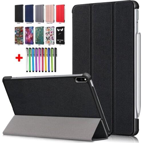 New Tablet For Huawei Matepad Pro 10.8 Case 2021 2019 Tri Folding PU Hard PC Shell For Mate Pad Pro 10.8 2021 Cover Funda + Pen