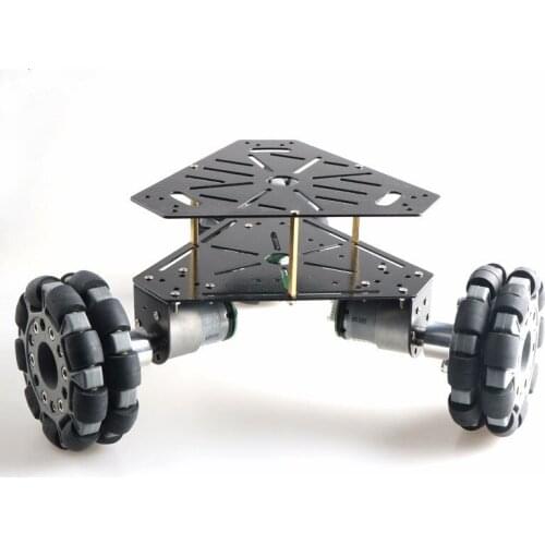 Omni Wheel Metal Car Chassis Kit 100mm Nylon Mecanum Wheel 1/2 Layer Robot Platform With Speed Encoder Motor DIY