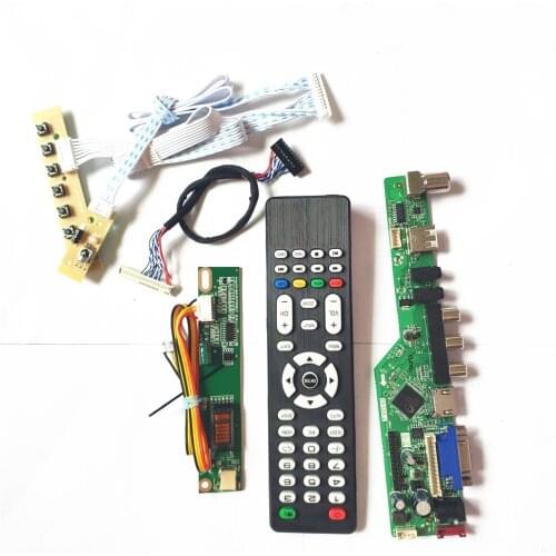 For IAUX14N IAUX14P VGA HDMI-Compatible AV USB RF tv53 controller board LCD display 1CCFL 30Pin LVDS Remote+Inverter+keyboard