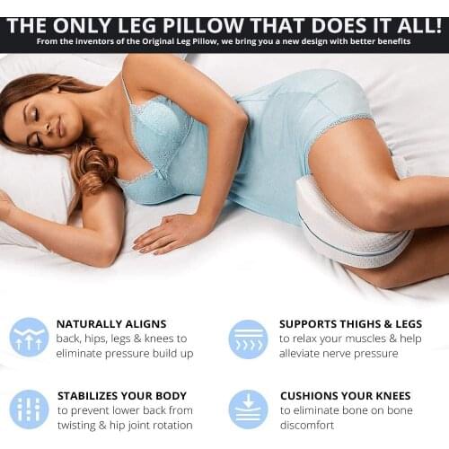 Body Memory Cotton Leg Pillow Home Foam Pillow Sleeping Orthopedic Sciatica Back Hip Joint for Pain Relief Thigh Leg Pad Cushion