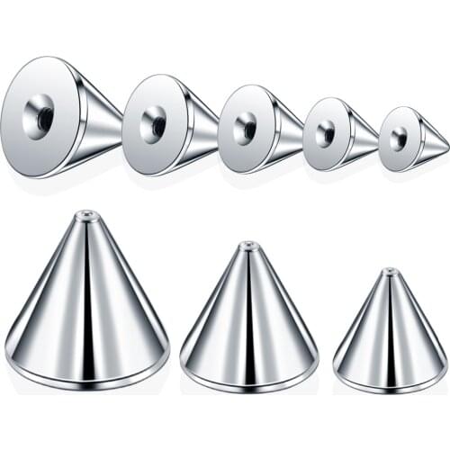 100pcs/lot Steel 14G 16G Nose Piercings Ear Studs Labret Ring Bar Earring Studs Cone Screw Balls Cones Replacement Attachments