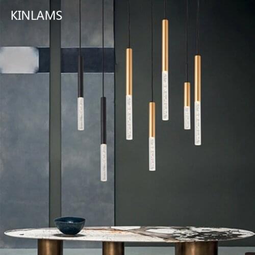 Long Pipeline Chandelier Modern LED Ceiling Lamp Hanging Kitchen Island Dining Cylindrical Downlight Store Indoor Spotlight