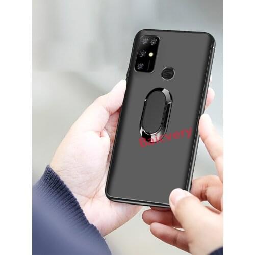 Ultra Thin Finger Magnetic Ring Matte Case for Blackview A70 Matte Black Silicone TPU Cover for Blackview A70