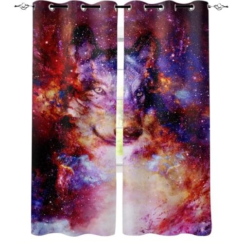 Wolf Starry Sky Dream Curtains In The Living Room Kitchen Bedroom Interior Decor Curtain Window Room Divider Home Decoration