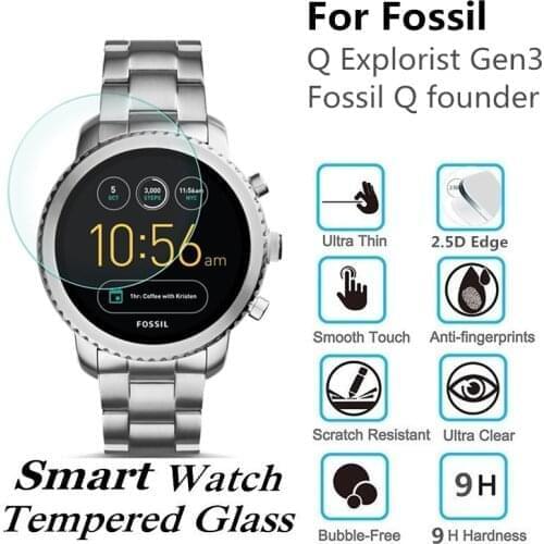 10PCS Tempered Glass for Fossil Q Explorist Gen 3 Smart Watch Screen Protector D38mm Fossil Q founder Round Protective Film