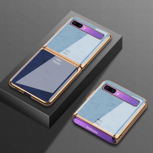 For Samsung zflip phone case f700n protective cover f7070 glass 5g f700f simple mens and women