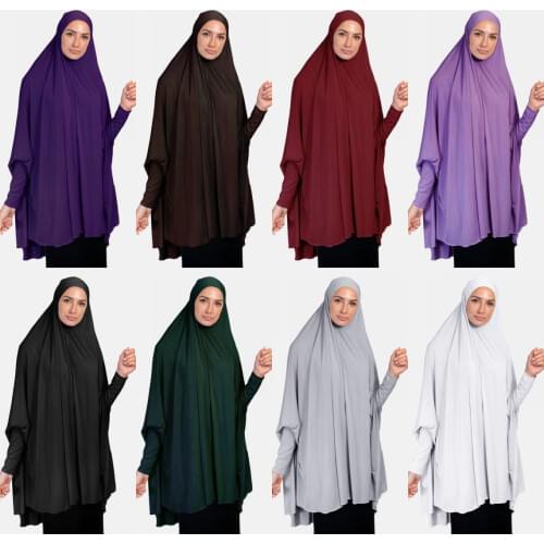 Ramadan Women Muslim Khimar Abaya Long Hijab Jilbab Burqa Head Scarf Islamic Prayer Garment Overhead Turban Hijab Shawls Wraps
