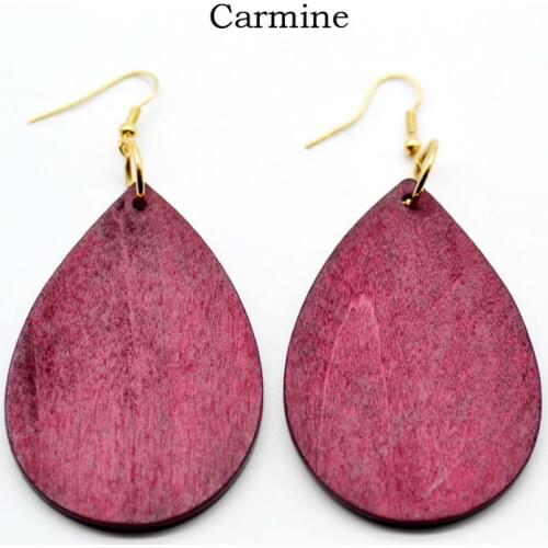 ZWPON Fashion Africa Wood Teardrop Drop Earrings Blank Monogram Water Wooden Drop Earrings for Woman Female Jewelry