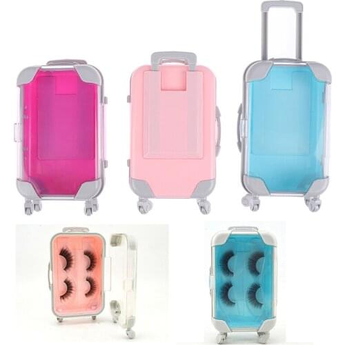 1pcs False Eyelashes Big Suitcase Packaging Box Lash Boxes Lashes Case Empty Makeup Eyelash Storage New Design