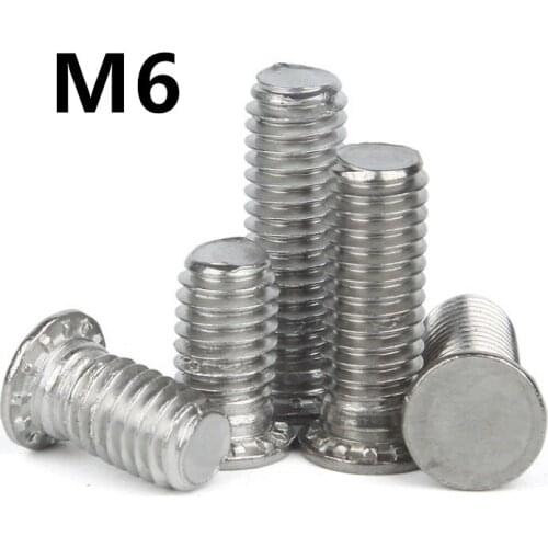 100PCS M6x8/10/12/15/16/18/20/25/30mm 304 Stainless Steel Rivet Screws Platen Screws