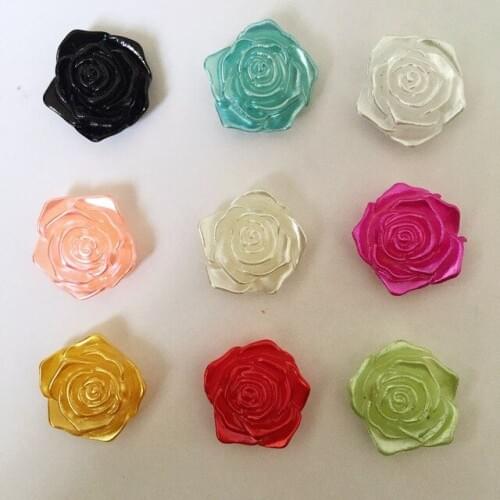18mm 20pcs Resin Rose Flowers Design wedding Decorations Resin Rhinestones Cabochons DIY clothing Accessories