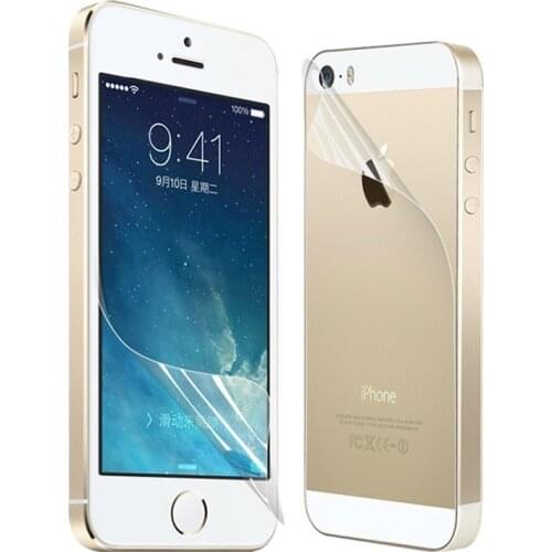5pcs HD Clear Front LCD Screen Protector Back Cover Protective Pet Film For Apple iphone 5 5S SE Shield ecran Phone Accessories