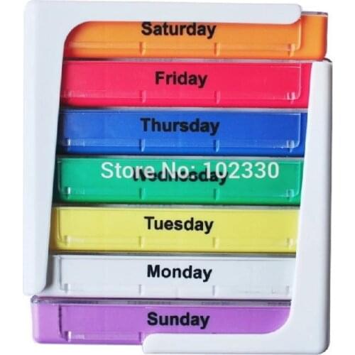 60pcs 7 Day Style Pill Medicine Kit Tablet Pillbox Dispenser Organizer Case Pill Box Multicolor Container Daily Pills holder
