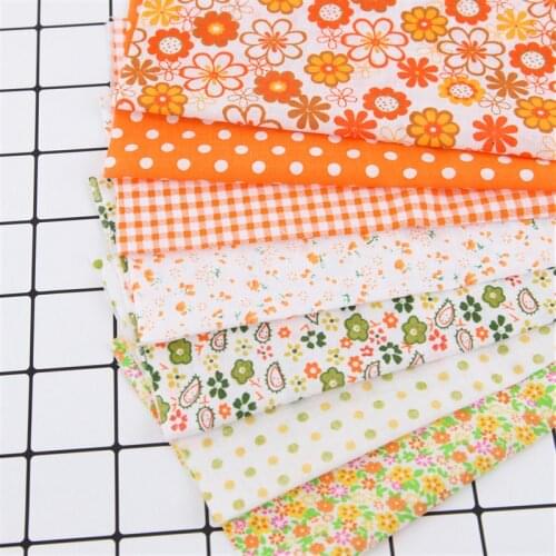 7pcs/set 25cmx25cm Cotton Fabric Printed Cloth Sewing Quilting Fabrics for Patchwork Needlework DIY Handmade Material