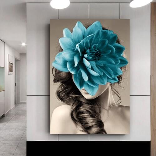 Abstract Painting By Number Beautiful Flower Women Modern DIY Picture For Living Room Home Decor Oil Painting Girl Art