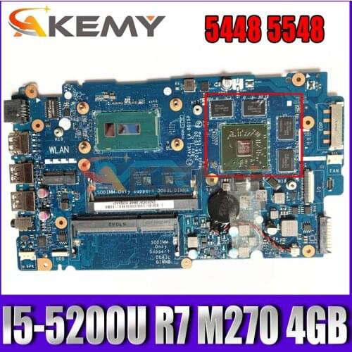 Akemy Brand NEW LA-B015P FOR Dell Inspiron 5448 5548 Laptop Motherboard R7 M270 4GB CN-0808D6 808D6 Mainboard 100%tested
