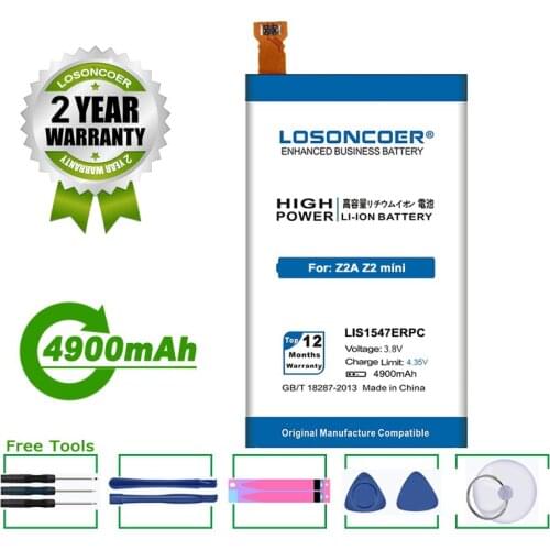 LOSONCOER Battery 4900mAh LIS1547ERPC Battery For Sony Xperia Z2A Z2 MINI Z2mini ZL2 SOL25 D6563