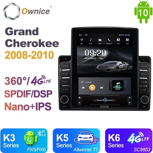 Ownice Android 10.0 Car Radio for Jeep Grand Cherokee 2008 - 2010 GPS 2 Din Auto Audio System Stereo Player 4G LTE Tesla Style