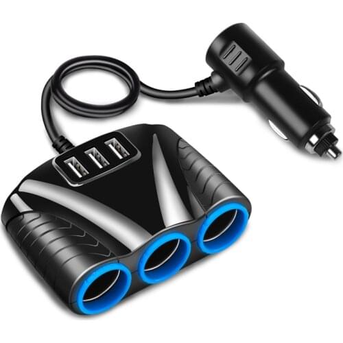 Car Cigarette Lighter Socket Splitter 12V/24V Auto Truck Power Adapter USB Charger Socket For IPhone Xiaomi IPad Phone DVR GPS