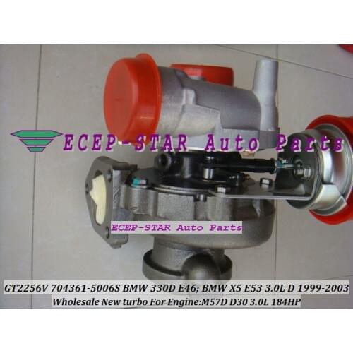 Free Ship GT2256V 704361 704361-5006S 704361-0005 704361-0004 Turbo Turbocharger For BMW 330D E46 X5 E53 99-03 M57D M57 D30 3.0L