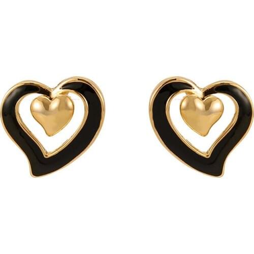 Free shipping wholesale 10 pair/ lot fashion jewelry metal enamel heart earrings