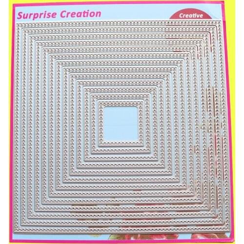 Large Cutting Dies Dotted Square Scrapbook Cardmaking DIY Paper Craft Metal Stencil