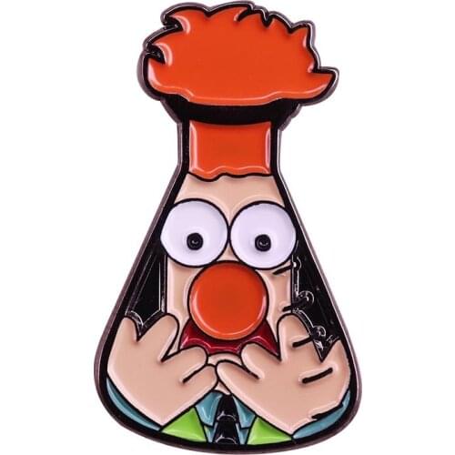 Beaker Muppet Brooch hapless assistant Enamel Pin Dr.Honeydews perpetual victim Badge Comedy Chemical Accessory