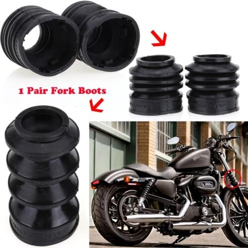 Black 39mm Rubber Fork Gaiters Gators Boots for Harley Sportster FX XL 1200N 833