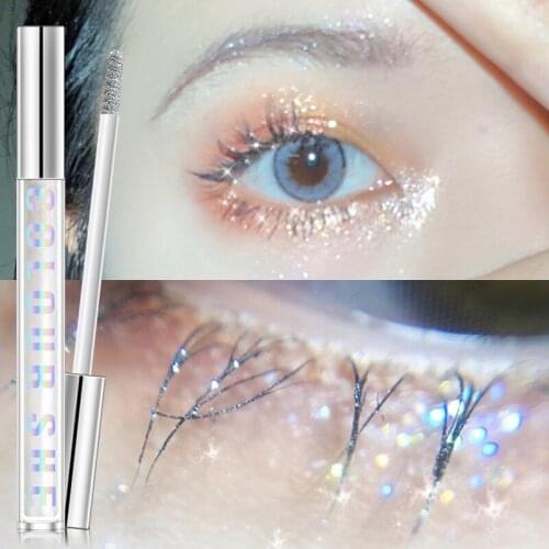 Colour Crystal Shimmering Color Mascara Long Curling Waterproof Fairy Tears Eye Makeup Curling Thick Shiny Eyelash Mascara
