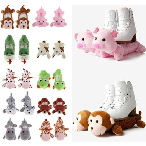 Adult Kids Ice Figure Skate Soakers Covers Protectors Guards Ice Hockey Blade Covers Sharpener Animal Ice Hockey Equipment