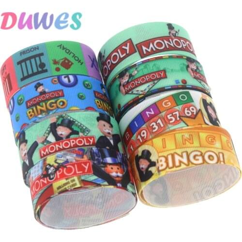DUWES 50yards Printed Grosgrain Ribbon Accessory Hairbow Headwear Decoration DIY Wholesale OEM D1262