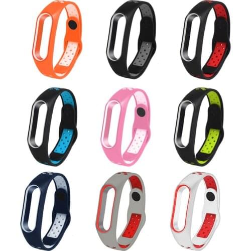 Buyincoins Smart Sport Breathable Replace Band Two-color Silicone Strap For Xiaomi 2 Series Bracelet Wristband #279701