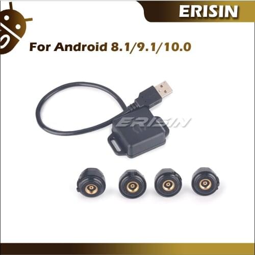 Erisin ES341 TPMS 4 Sensor Monitoring Tire Pressure Module for Andorid 9.0/10.0 Car Radio Head Unit