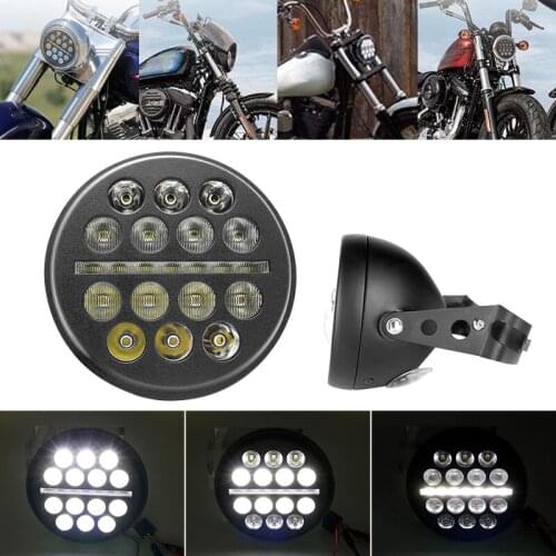 5.75" 5 3/4 inch LED Motorcycle Headlight with housing For Harley Sportster 1200 XL1200L Custom XL1200C 883 XL883 883L XL883R 48