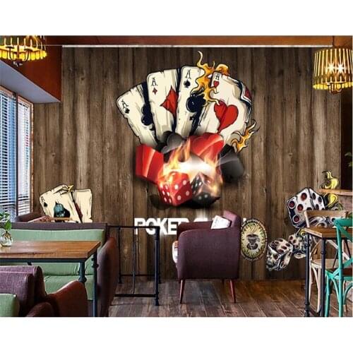 Custom wallpaper 3d фотообои large mural retro nostalgic casino bar background wall papers home decor Casino decoration painting