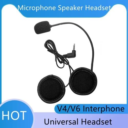 1m Microphone Speaker Headset V4/V6 Interphone Headphone Universal Headset Helmet Intercom Clip Plastic for Motorcycle Device