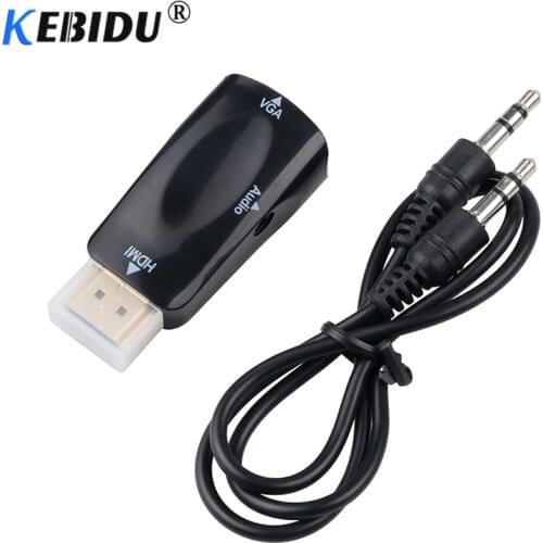 HDMI-compatible to VGA Mini Converter Male to Female With 3.5mm Audio Cable for PC Laptop Tablet Support 1080P HDTV Adapter