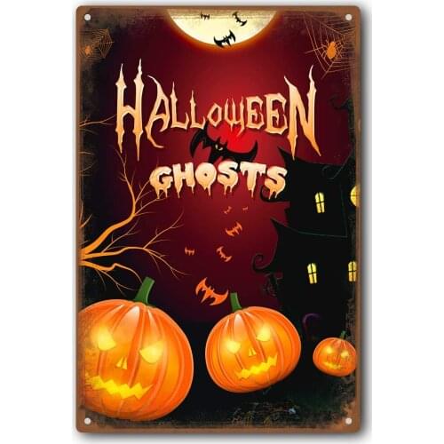 Huangdd Retro Style Metal Tin Sign- Halloween Party Bar Garage Restaurant Cafe Home Wall Decoration Gift for Man Women