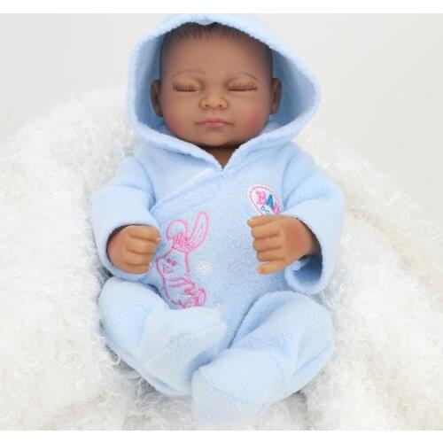 Kaydora 10 inch 25cm Full Silicone Reborn Baby Dolls Lifelike African American Real Dolls Realistic Mini lol Bebe Reborn Babies