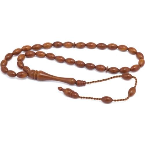 Kuka Brown Rosary Men Barley Cut Rosary With Arabic Tasbih Made in Turkey